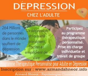 Programme Thérapeutique pour adulte en dépression. Travail en groupe et en individuel